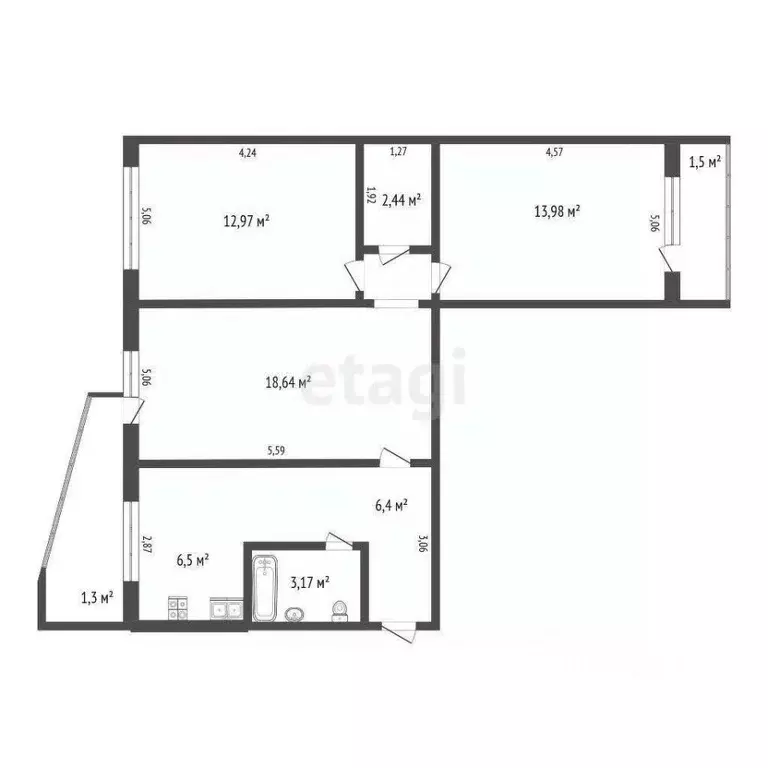 3-к кв. Мордовия, Саранск Ярославская ул., 4 (64.1 м) - Фото 1
