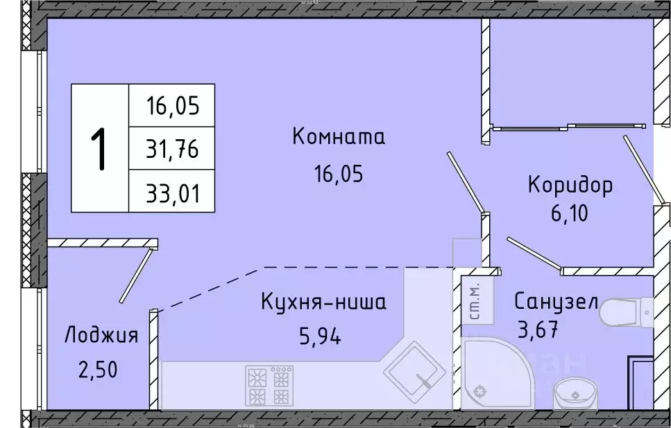 Студия Крым, Алушта городской округ, Партенит пгт  (33.01 м) - Фото 0