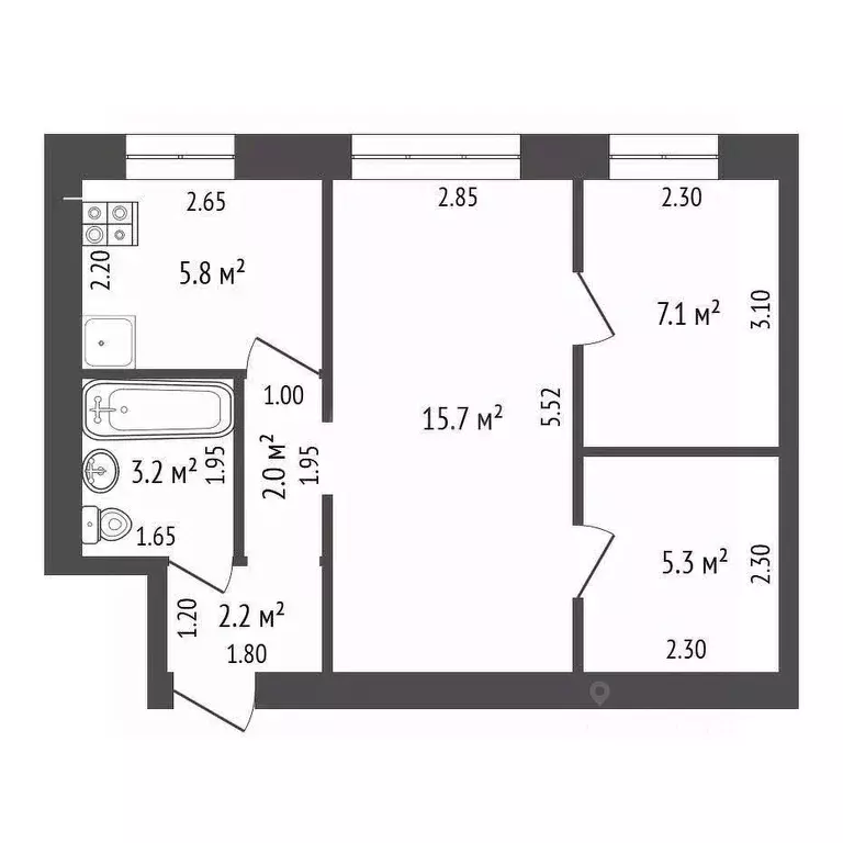2-к кв. Тамбовская область, Мичуринск ул. 7 Ноября, 31 (41.3 м) - Фото 1