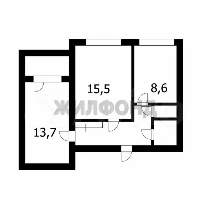 2-к. квартира, 47,8 м, 5/9 эт. - Фото 0