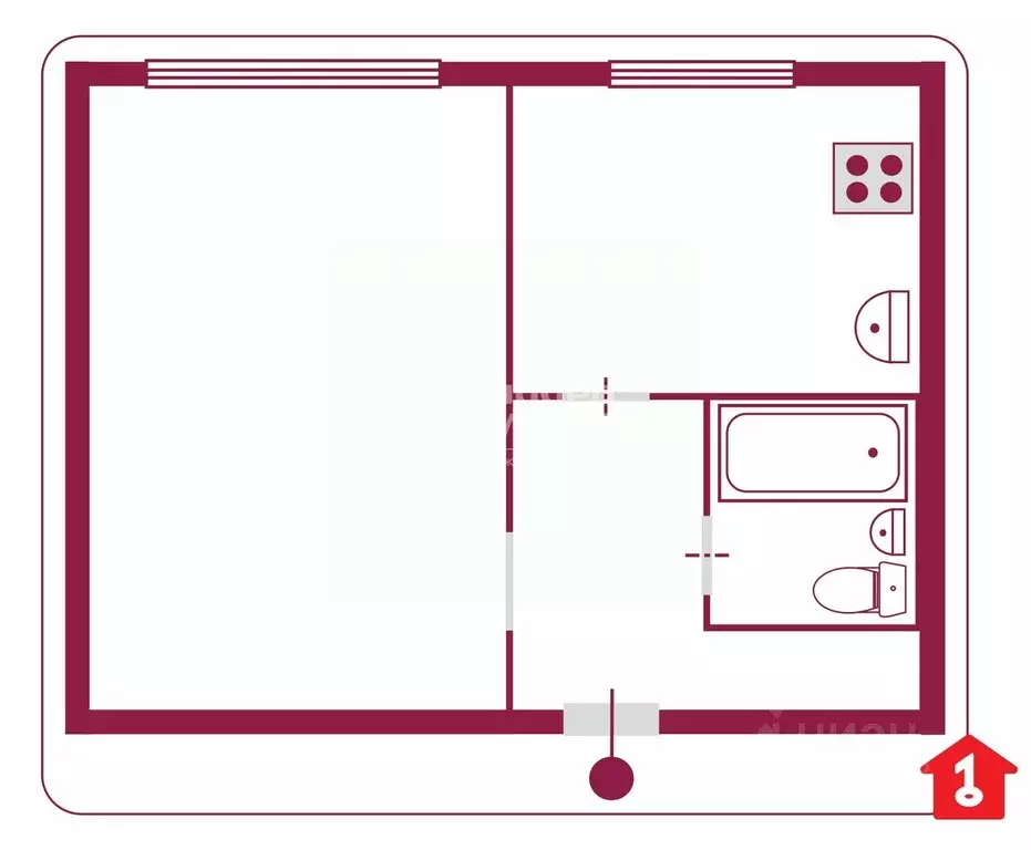 1-к кв. Омская область, Омск ул. 10 лет Октября, 105 (40.0 м) - Фото 2