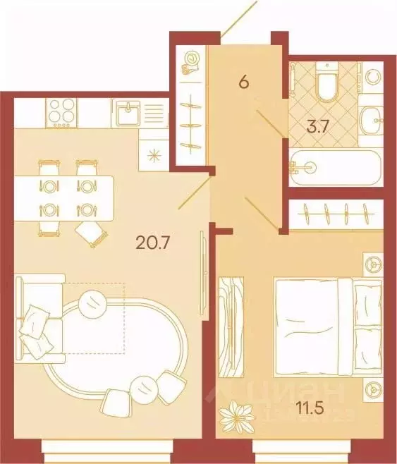 2-к кв. Пензенская область, Пенза ул. Минская, 25 (41.5 м) - Фото 0