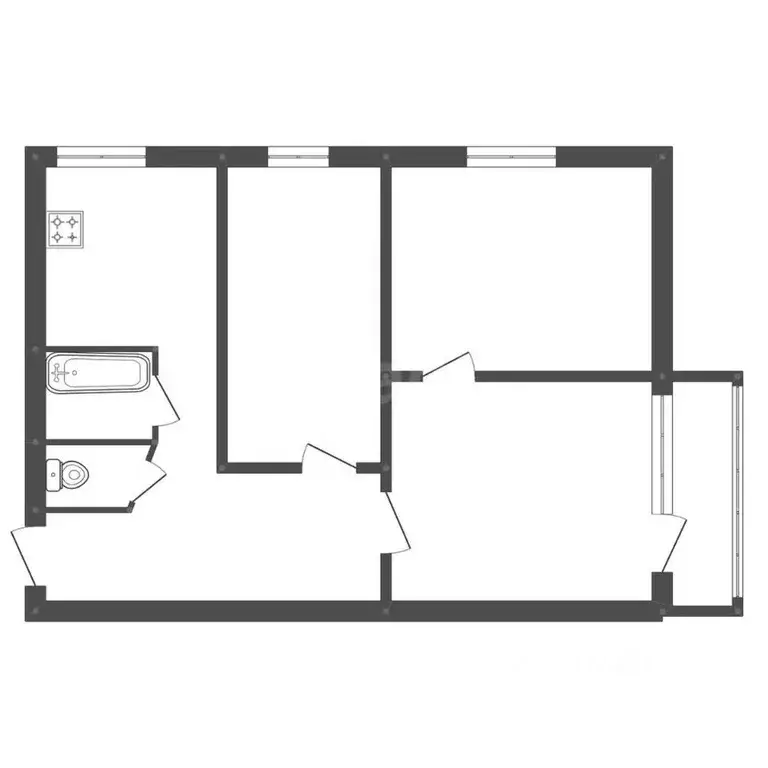 3-к кв. Амурская область, Белогорск ул. Кирова, 265 (51.4 м) - Фото 1