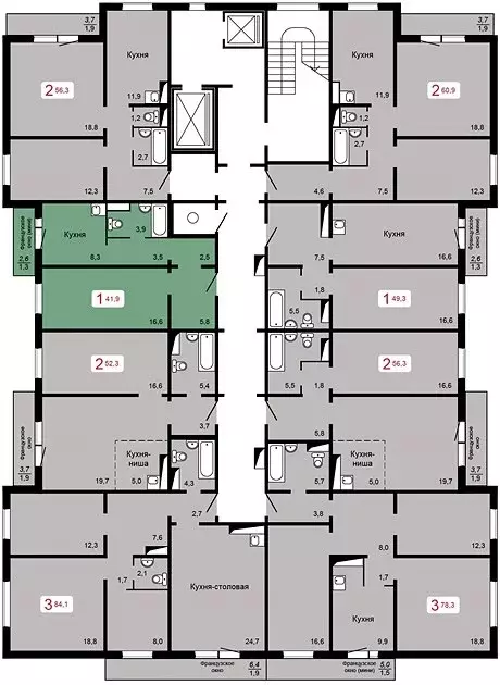 Продаётся 2-к квартира, 62.4 м - Фото 1