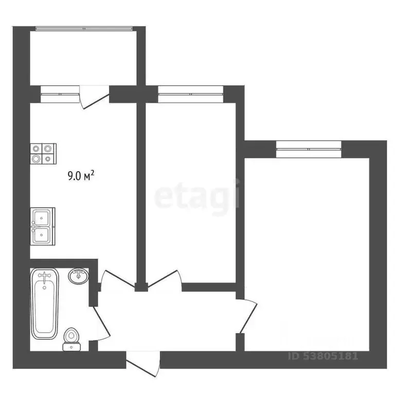 2-к кв. Ростовская область, Аксай ул. Менделеева, 53А (56.5 м) - Фото 1