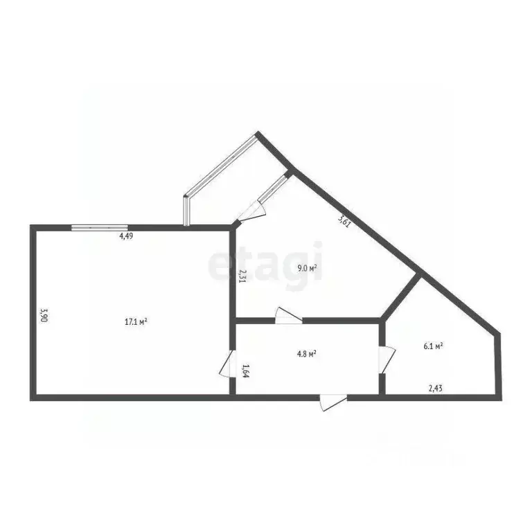 1-к кв. Амурская область, Благовещенск ул. Василенко, 20/3 (35.8 м) - Фото 2