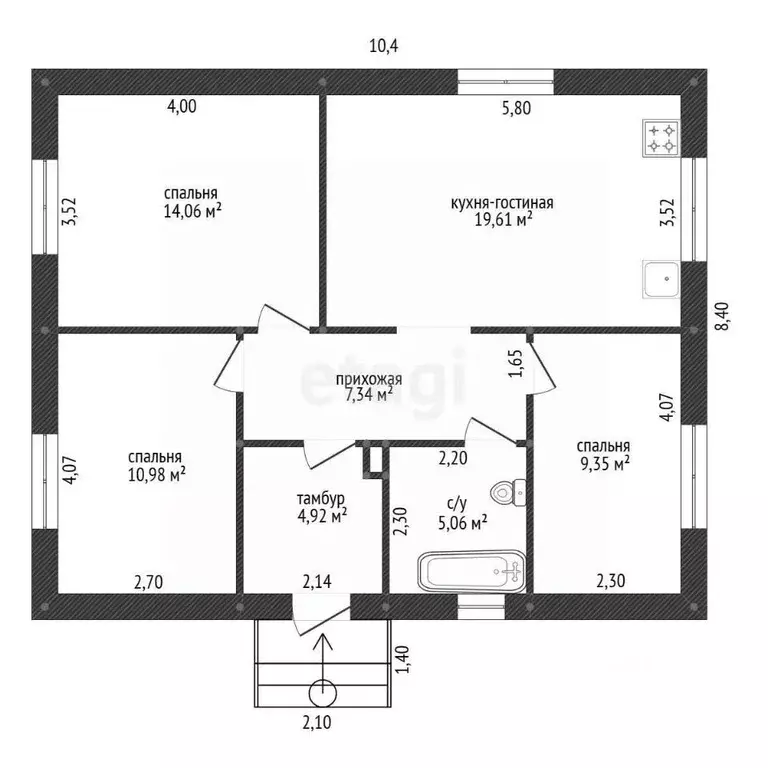 Дом в Башкортостан, Уфимский район, Булгаковский сельсовет, Уршак СНТ  ... - Фото 2