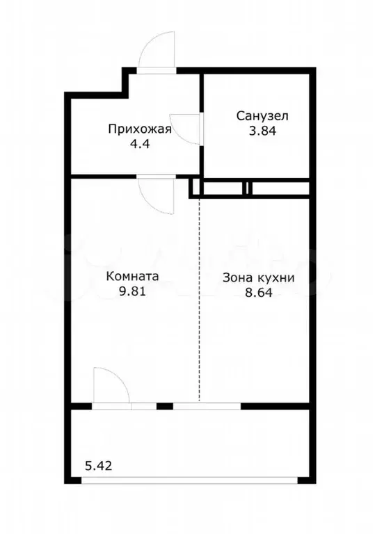 Квартира-студия, 32 м, 3/22 эт. - Фото 0