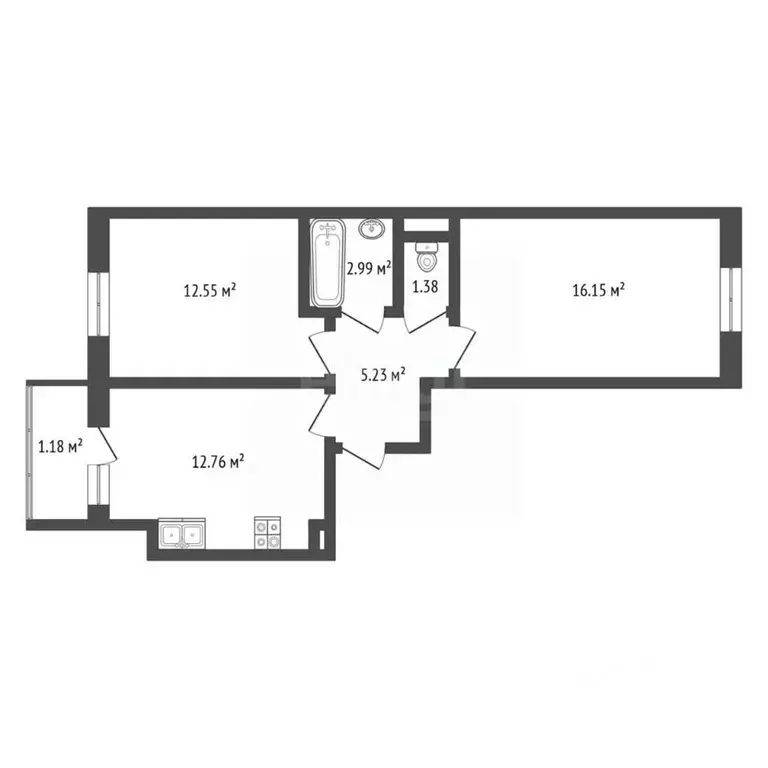 2-к кв. Ярославская область, Ярославский муниципальный округ, пос. ... - Фото 2