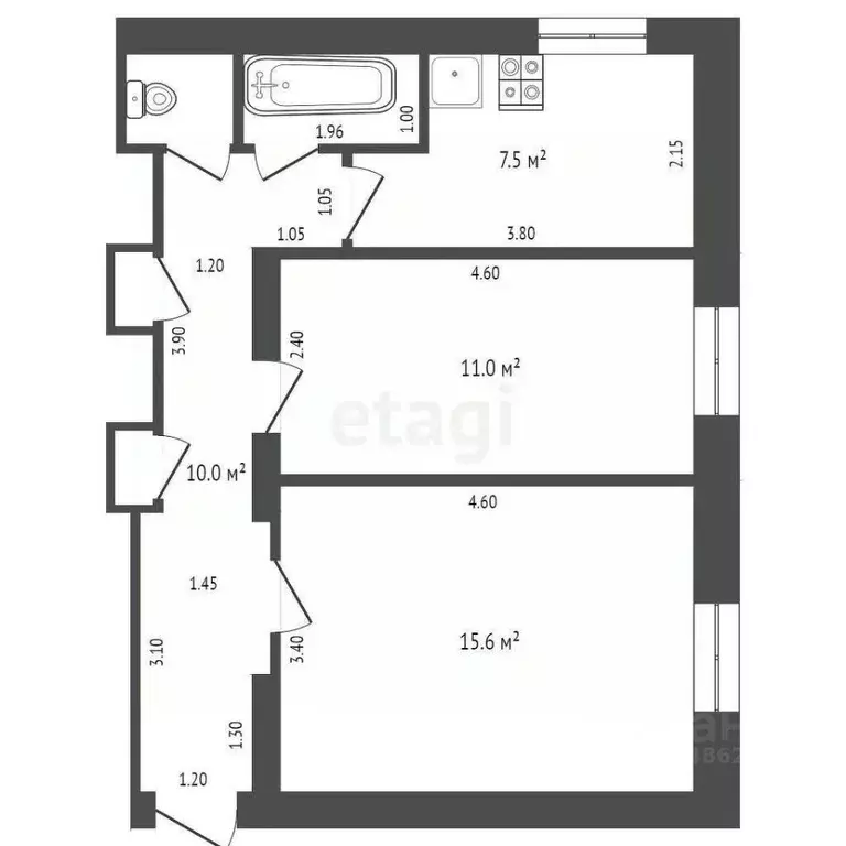 2-к кв. Московская область, Дмитров Гравийная ул., 27 (47.9 м) - Фото 2