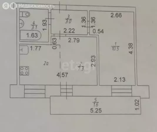 1-комнатная квартира: Зеленодольск, улица Гагарина, 12 (28.9 м) - Фото 1