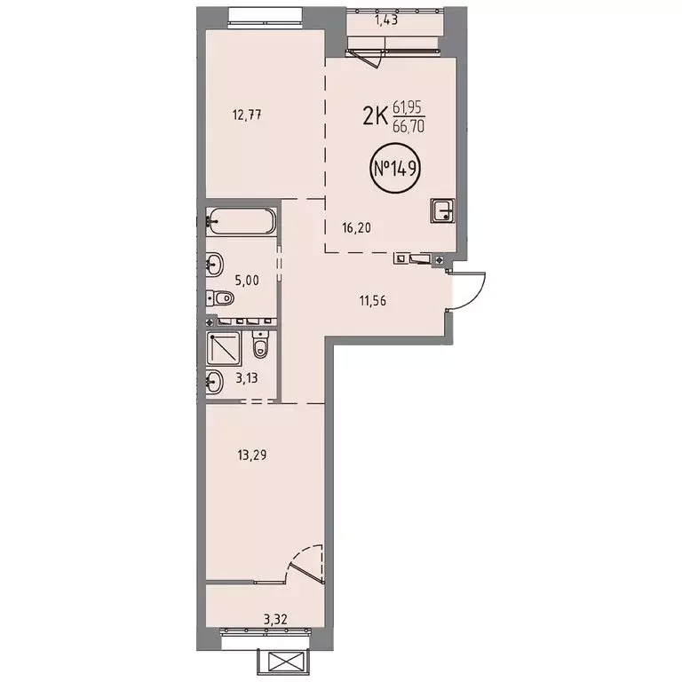 2-комнатная квартира: Иркутск, улица Эдуарда Дьяконова, 14 (66.7 м) - Фото 0