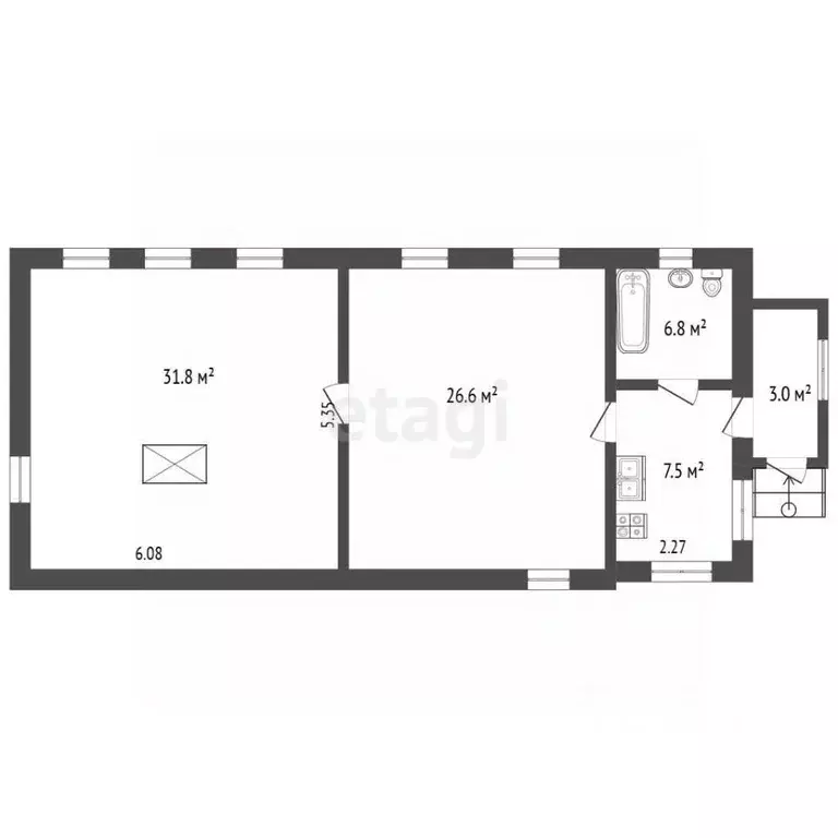 Дом в Калужская область, пос. Ферзиково ул. Кирова, 8 (71 м) - Фото 2