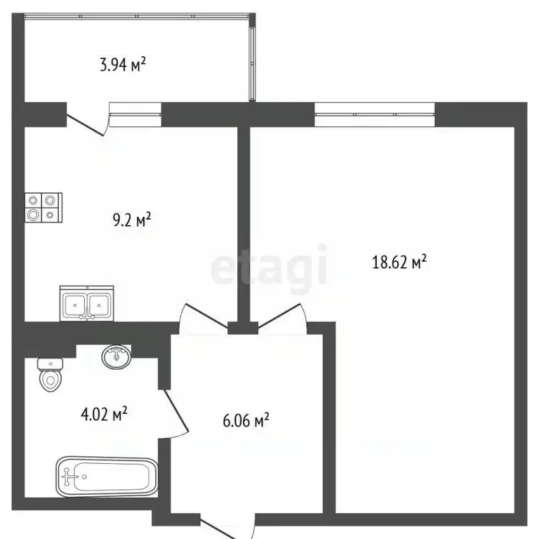 1-к кв. Ростовская область, Батайск ул. Родная, 1 (42.0 м) - Фото 2