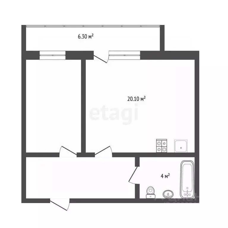 1-к кв. Тюменская область, Ялуторовск ул. Менделеева, 7А (41.0 м) - Фото 0