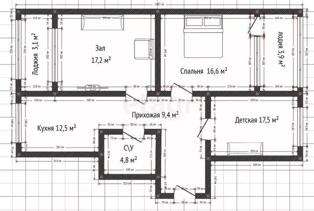 3-к кв. Дагестан, Махачкала ул. Абдулхалимова, 8 (85.0 м) - Фото 1