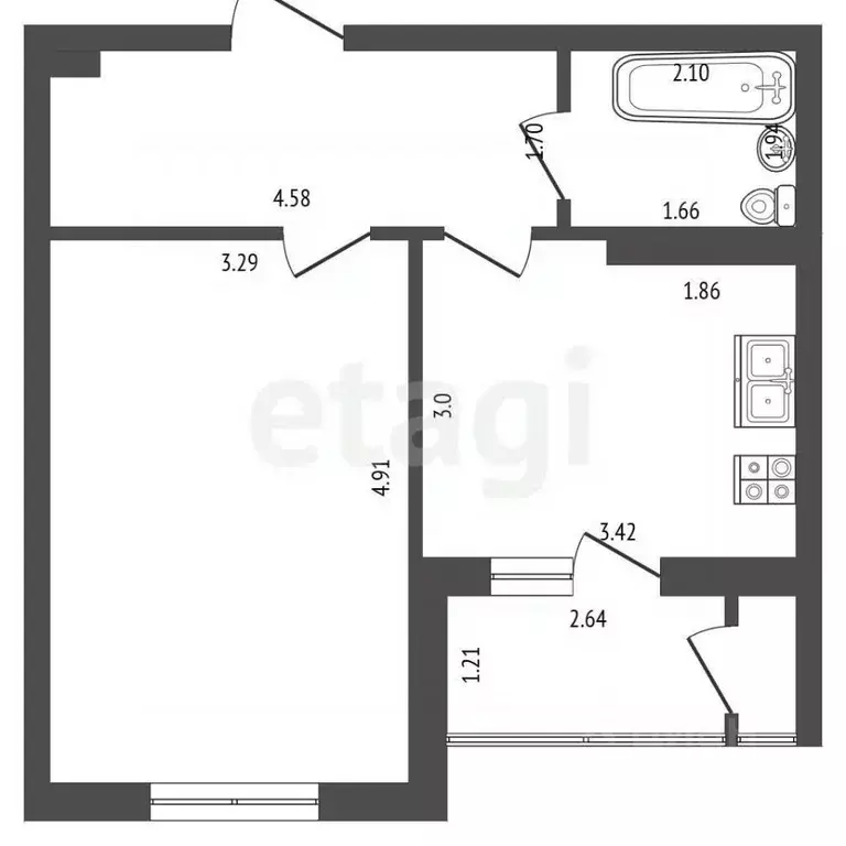 1-к кв. Крым, Евпатория ул. Чапаева, 28К (37.1 м) - Фото 2