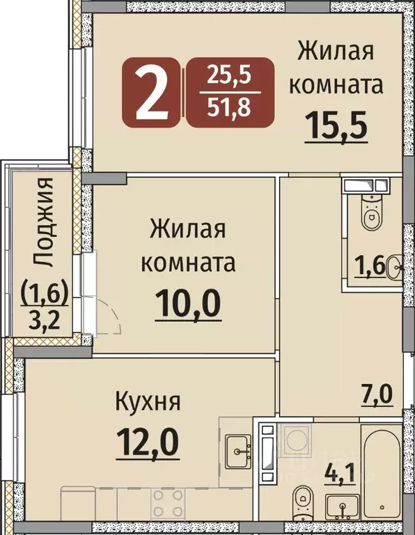 2-к кв. Чувашия, Чебоксары ул. Энергетиков (53.4 м) - Фото 0