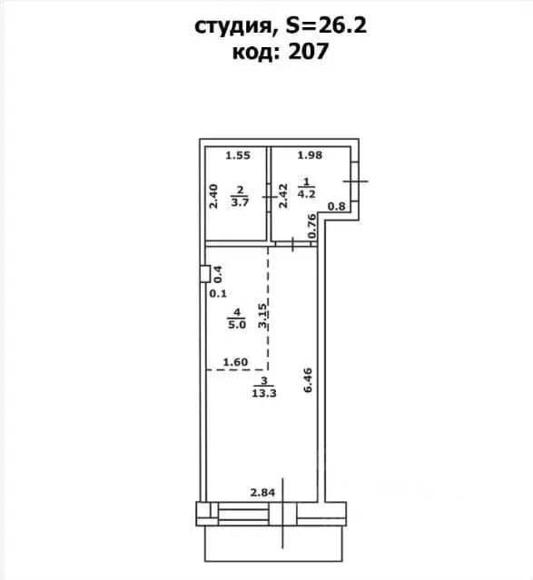 Студия Алтайский край, Бийск ул. Михаила Митрофанова, 2 (27.0 м) - Фото 0