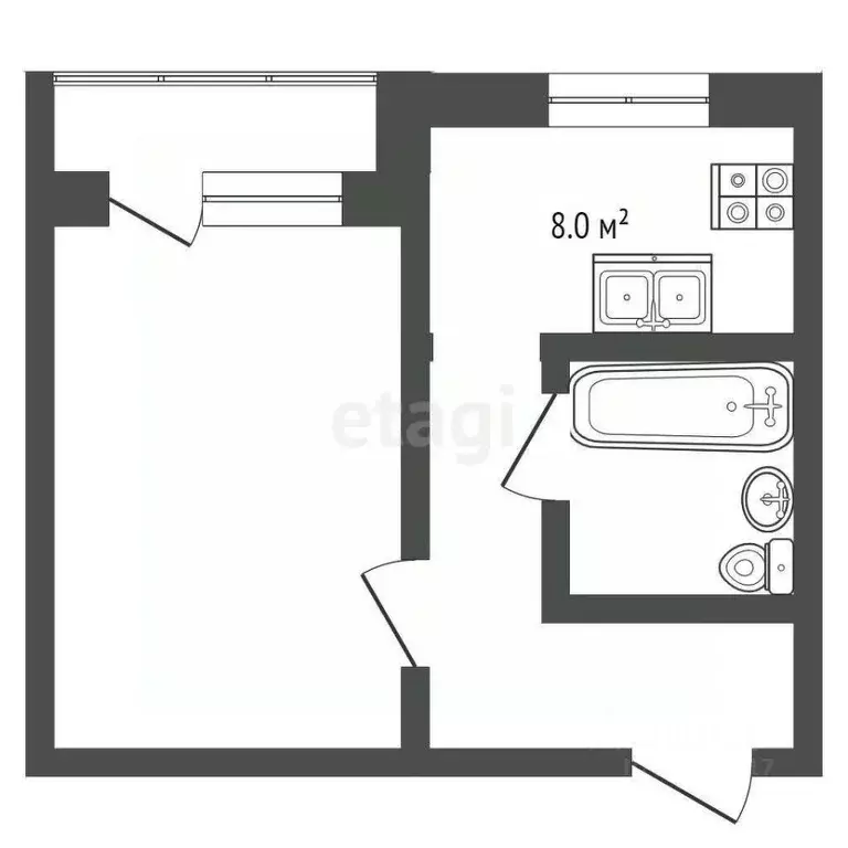 1-к кв. Севастополь ул. Молодых Строителей, 1А (36.0 м) - Фото 1