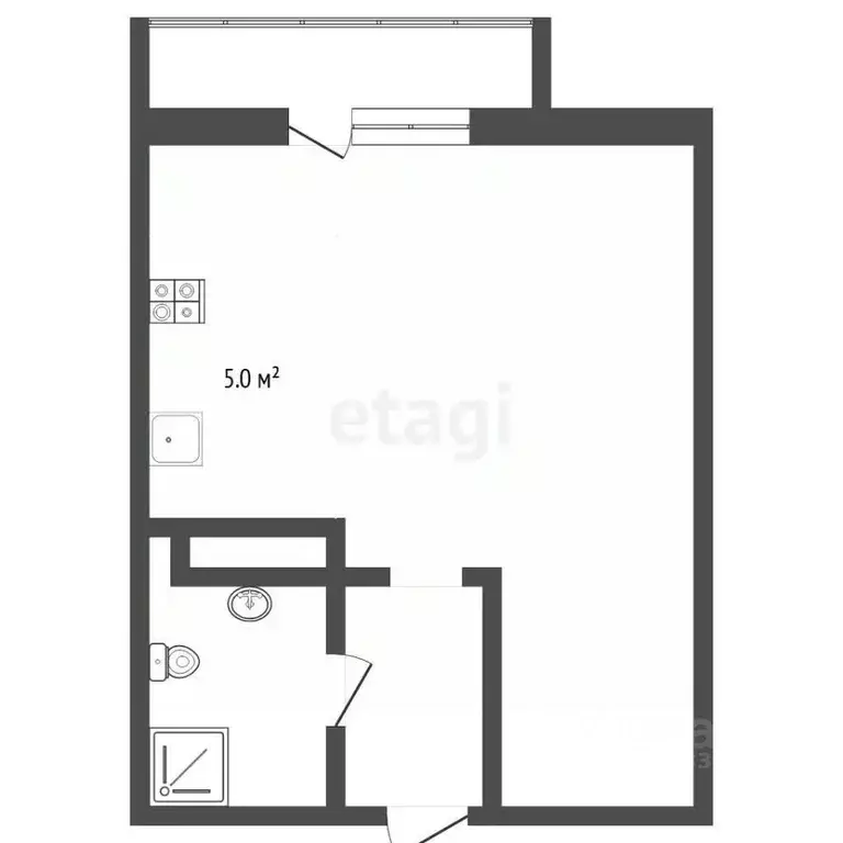 Студия Тюменская область, Тюмень ул. Беляева, 35к1 (28.9 м) - Фото 1