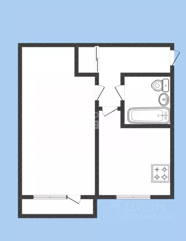 1-к кв. Липецкая область, Липецк ул. Ф.С. Игнатьева, 32 (30.1 м) - Фото 2