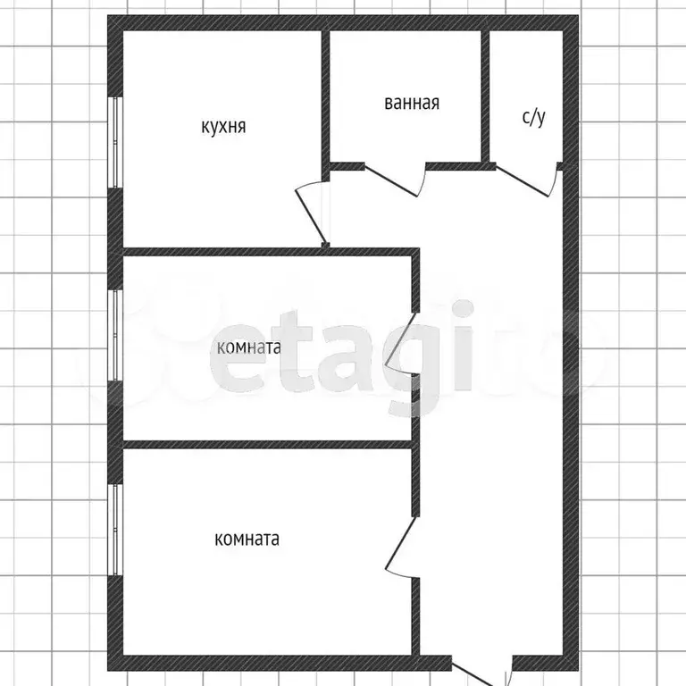 2-к. квартира, 54,9 м, 5/5 эт. - Фото 0