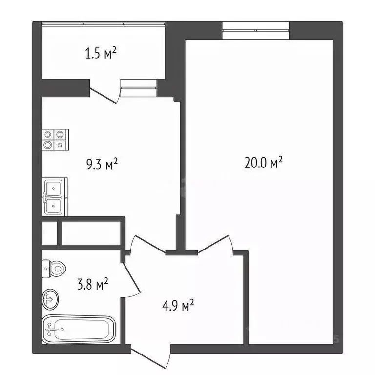 1-к кв. Московская область, Мытищи ул. Комарова, 2к3 (38.1 м) - Фото 1