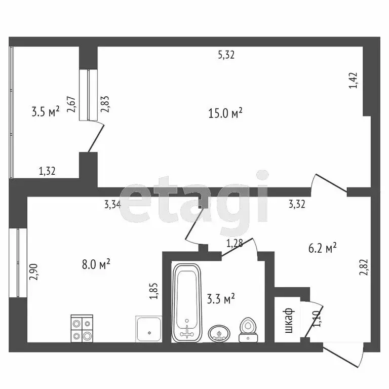 1-комнатная квартира: Набережные Челны, улица Шамиля Усманова, 108 ... - Фото 1