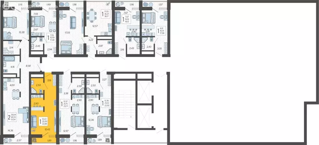 Квартира-студия: Сочи, микрорайон Бытха, Ясногорская улица, 16/2к8 ... - Фото 2