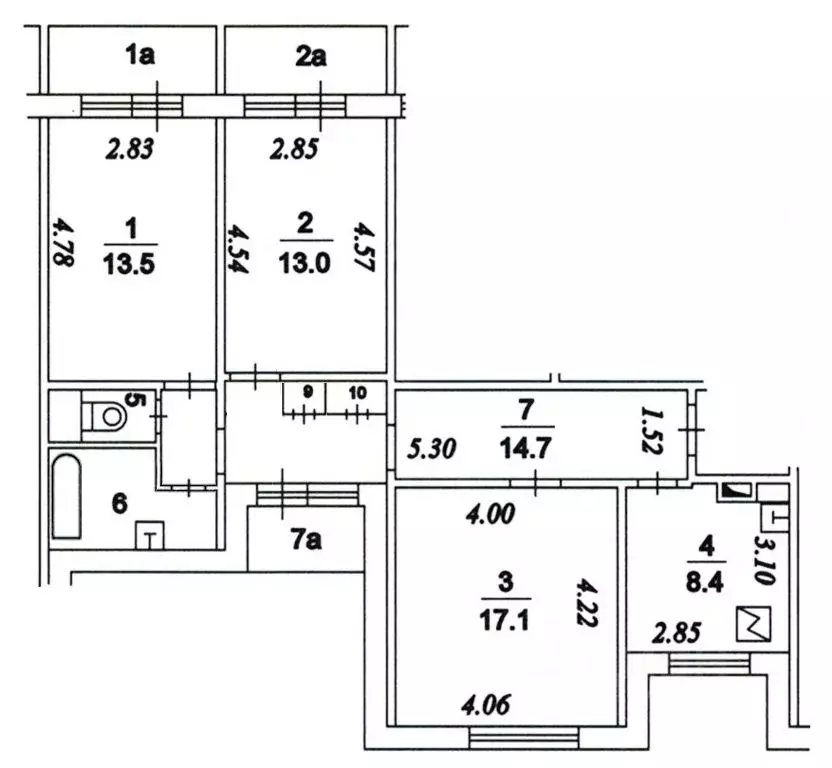 3-к кв. Московская область, Лобня ул. Калинина, 21 (71.7 м) - Фото 0