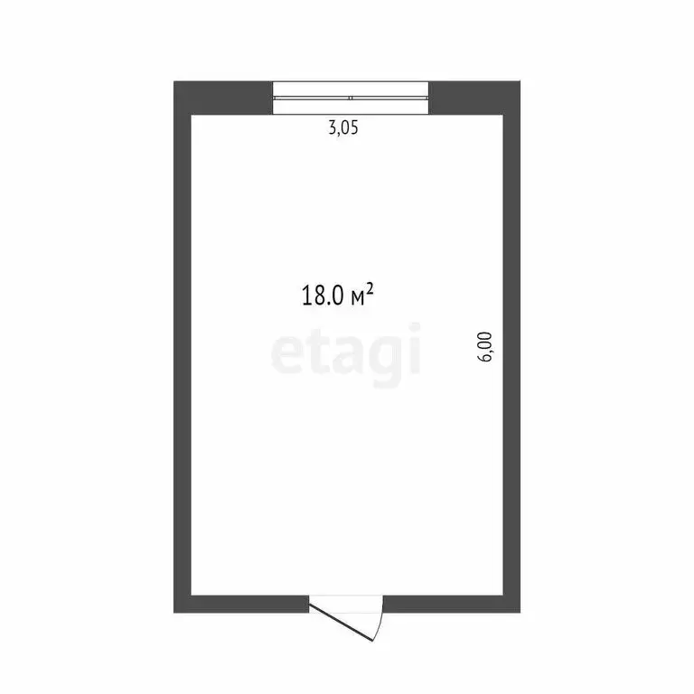 1к в -комнатной квартире (18.3 м) - Фото 1