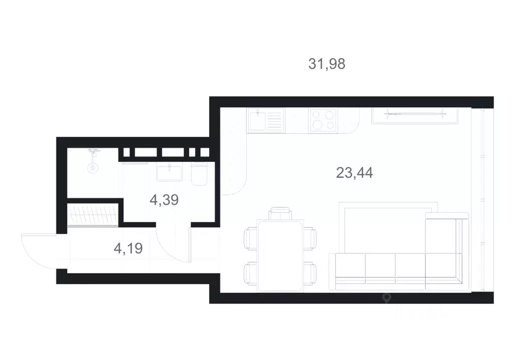 Студия Дагестан, Каспийск ул. М. Халилова, 1А (31.98 м) - Фото 1
