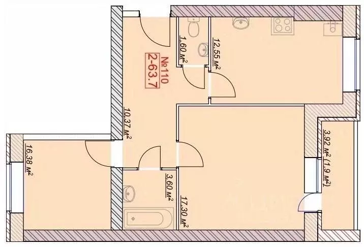 2-к кв. Ярославская область, Ярославский муниципальный округ, пос. ... - Фото 0