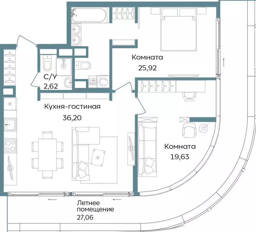 3-комнатная квартира: Республика Крым, Саки, курортный кластер Темпо ... - Фото 0