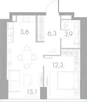 1-комнатная квартира: Москва, Кутузовский проезд, 16А/1 (43.2 м) - Фото 1