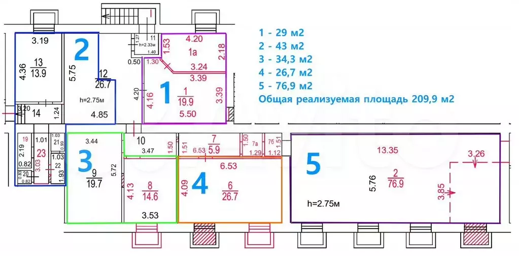 Свободного назначения, 34.3 м - Фото 0