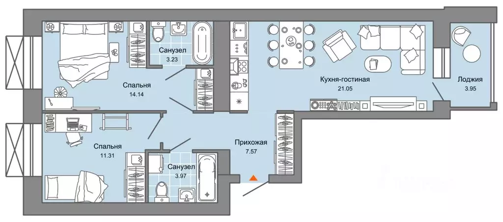 3-к кв. Кировская область, Киров ул. 4-й Пятилетки, 82 (63.0 м) - Фото 0