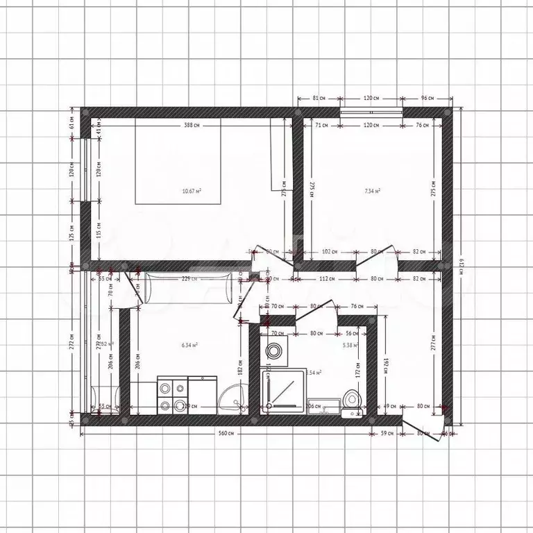 2-к. квартира, 50 м, 2/3 эт. - Фото 0