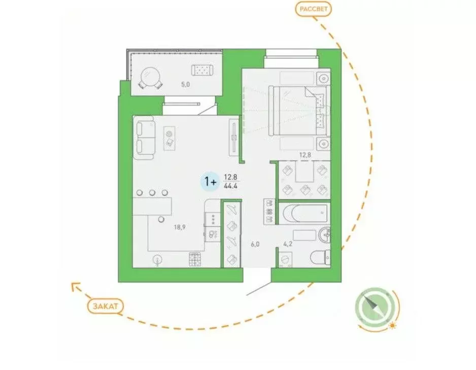 1-к кв. Брянская область, Брянск Степная ул., 20 (44.4 м) - Фото 1