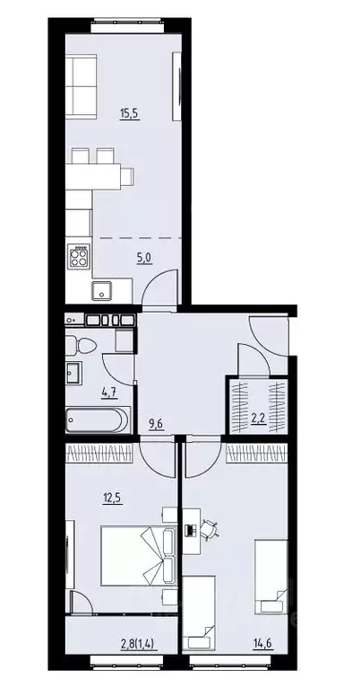 3-к кв. Пермский край, Пермский муниципальный округ, с. Фролы Новая ... - Фото 1