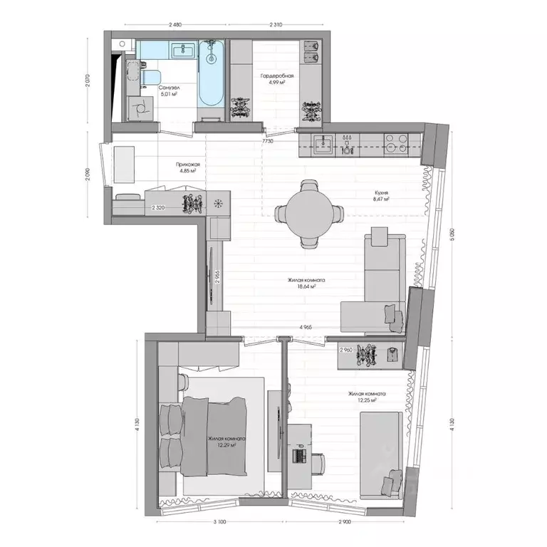 3-к кв. Приморский край, Владивосток ул. Нейбута (69.65 м) - Фото 1