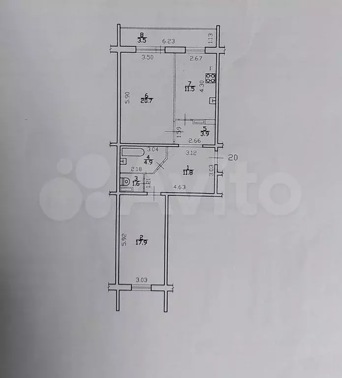 2-к. квартира, 74 м, 5/5 эт. - Фото 0