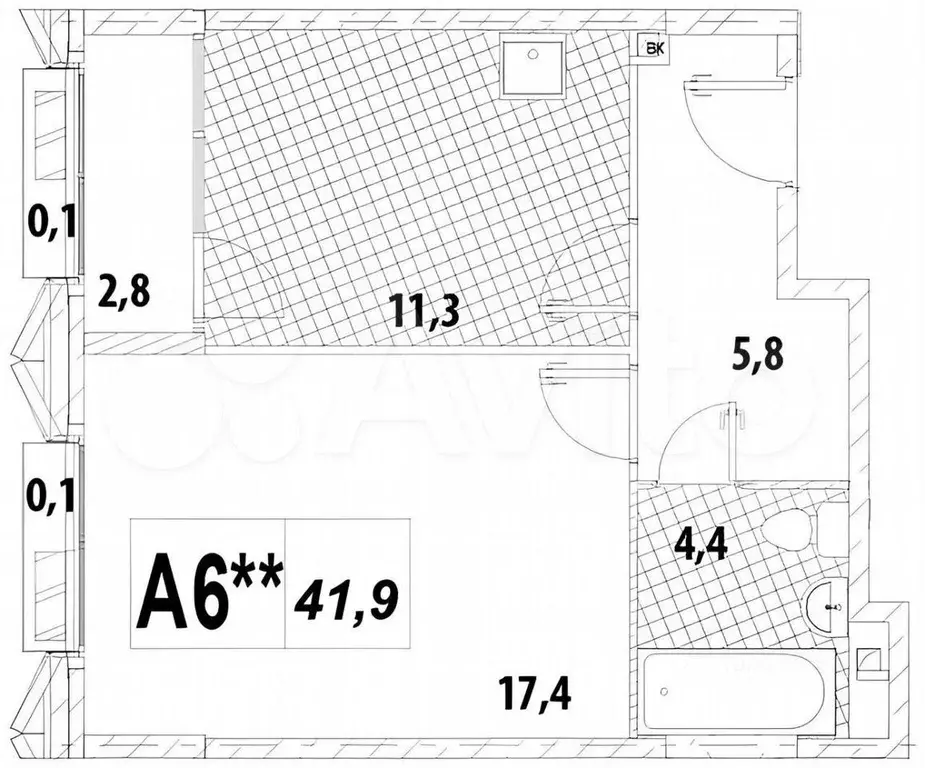 1-к. квартира, 45 м, 3/12 эт. - Фото 0