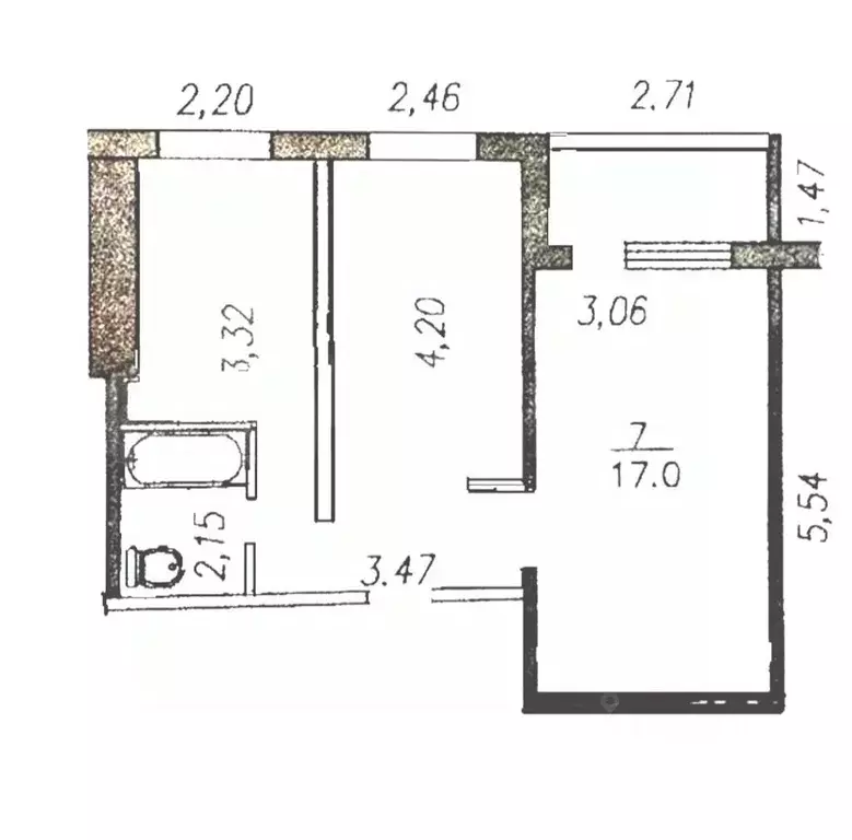 2-к кв. Кемеровская область, Новокузнецк ул. Тольятти, 17 (43.0 м) - Фото 2