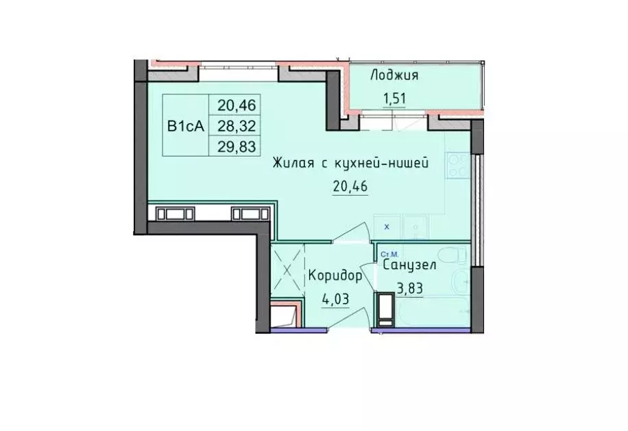 1-комнатная квартира: Ярославль, проспект Фрунзе, 56Д (30 м) - Фото 1