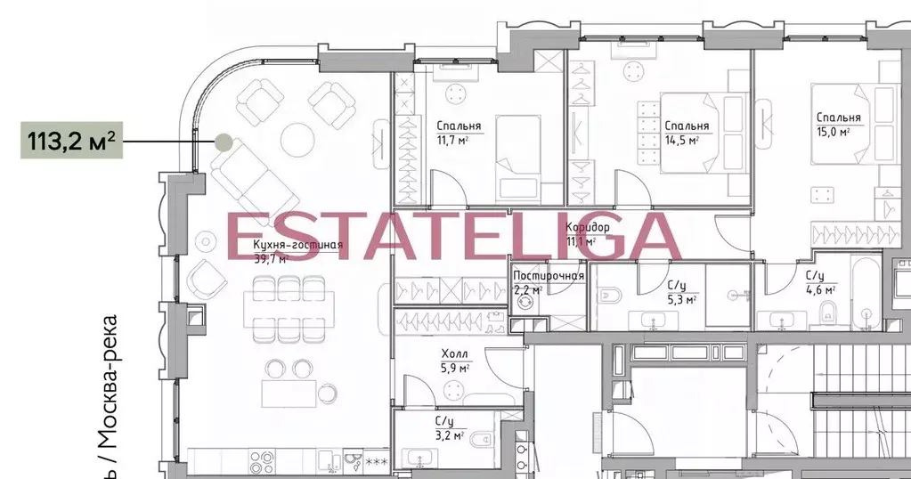4-к кв. Москва Дубининская ул., 59Б (113.2 м) - Фото 2