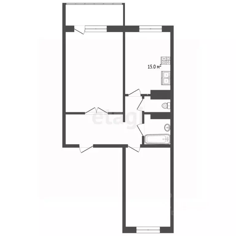2-к кв. Крым, Феодосия ш. Симферопольское, 11к1 (57.2 м) - Фото 2
