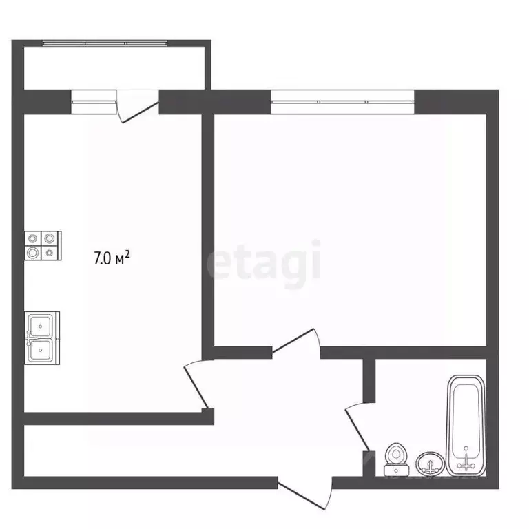 1-к кв. Владимирская область, Муром Кленовая ул., 3к4 (28.8 м) - Фото 1