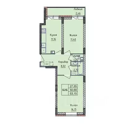 2-к кв. Ярославская область, Ярославль 2-й мкр,  (53.15 м) - Фото 0